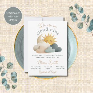 We Are On Cloud Nine Baby Shower Invitation