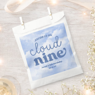 We Are On Cloud Nine Blue 9th Ninth Birthday Party Favour Bags