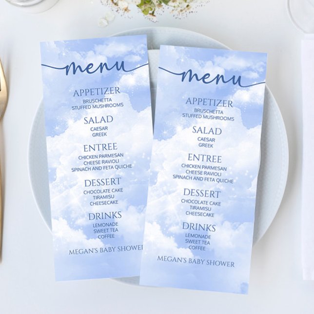 We Are On Cloud Nine Blue Baby Shower Food Menu (Creator Uploaded)
