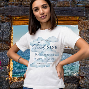 We Are On Cloud Nine Blue Boy Baby Shower Tri-Blend Shirt