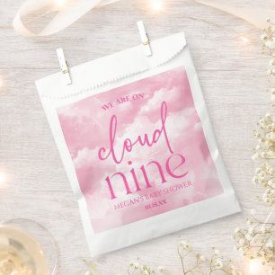 We Are On Cloud Nine Pink Baby Shower Favour Bags