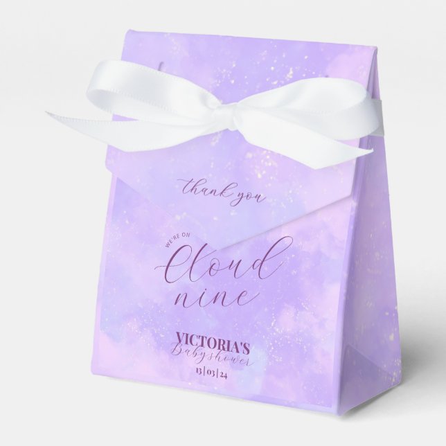 We Are On Cloud Nine Tender Baby Shower  Favour Box (Front Side)