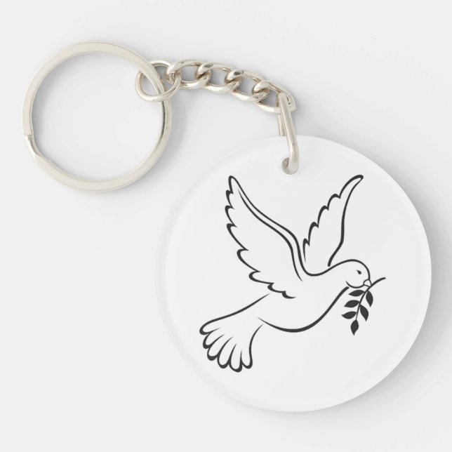 We are one heart to support peace.    keychain (Front)