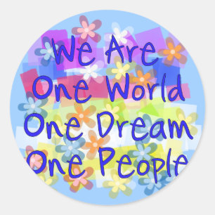 We Are One World Classic Round Sticker