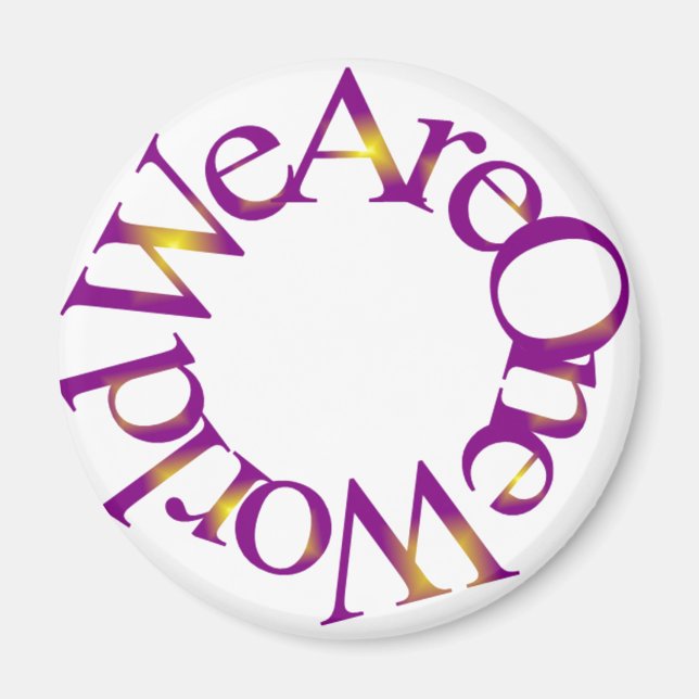 We Are One World (Purple) Magnet (Front)