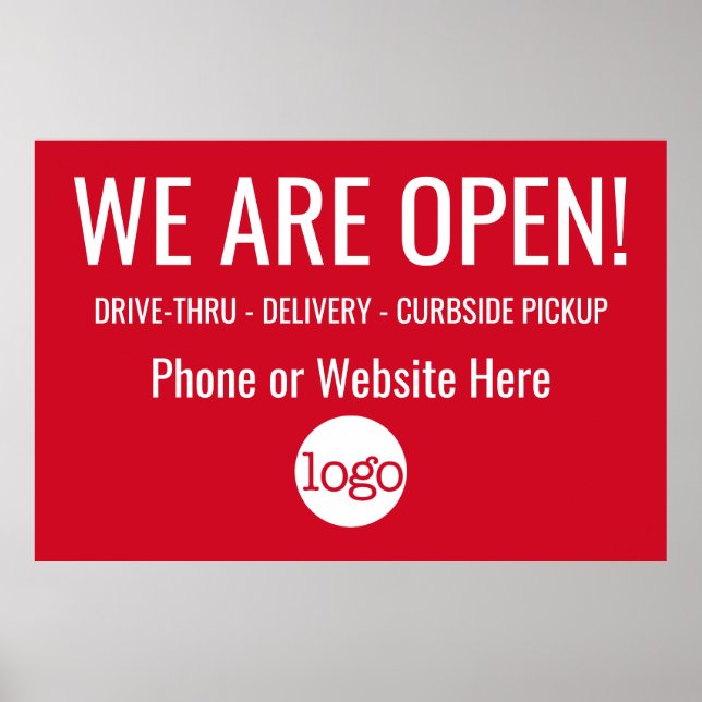 We Are Open - Add Logo and Details Poster (Front)