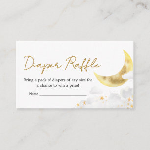 We are Over the Moon Baby Shower Diaper Raffle Enclosure Card
