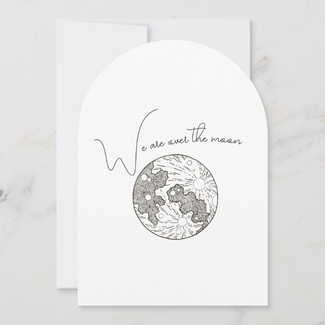 We Are Over The Moon Baby Shower  Invitation (Front)