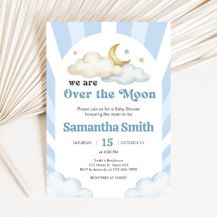 We are Over the Moon Baby Shower Invitation