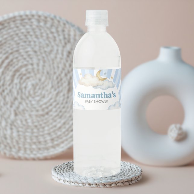 We are Over the Moon Baby Shower Water Bottle Label (Over the Moon Baby Shower Bottle Label)