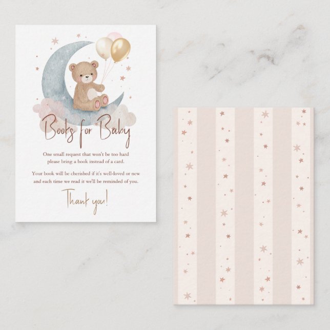 We Are Over The Moon Teddy Bear Books For Baby Card (Front/Back)