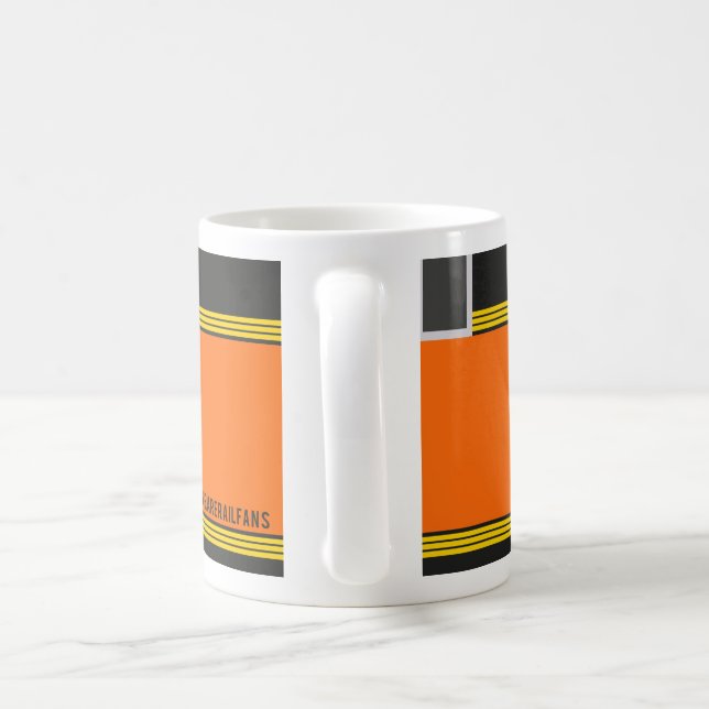 We Are Railfans orange mug (Handle)