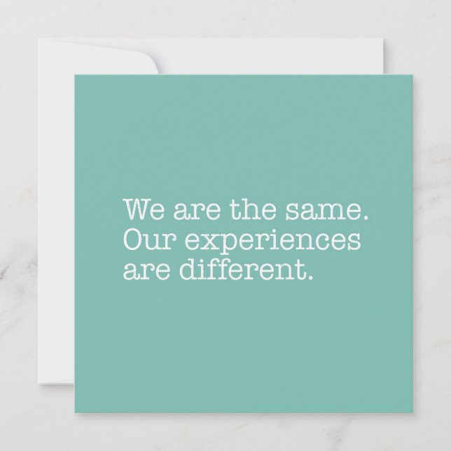 We are Same with Different Experiences Note Card (Front)
