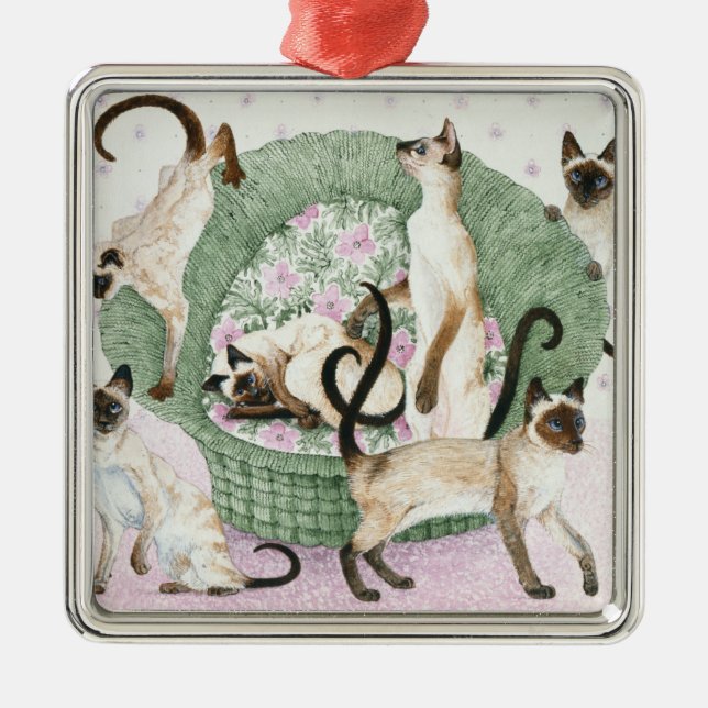 We are Siamese if you please Metal Tree Decoration (Front)