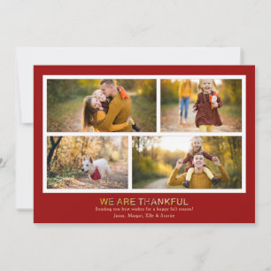 We Are Thankful 4 Photo Card
