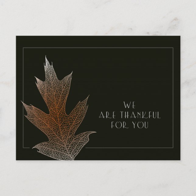 We Are Thankful for You / Thanksgiving Postcard (Front)