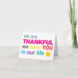 We Are Thankful - Thanksgiving Greetings Holiday Card