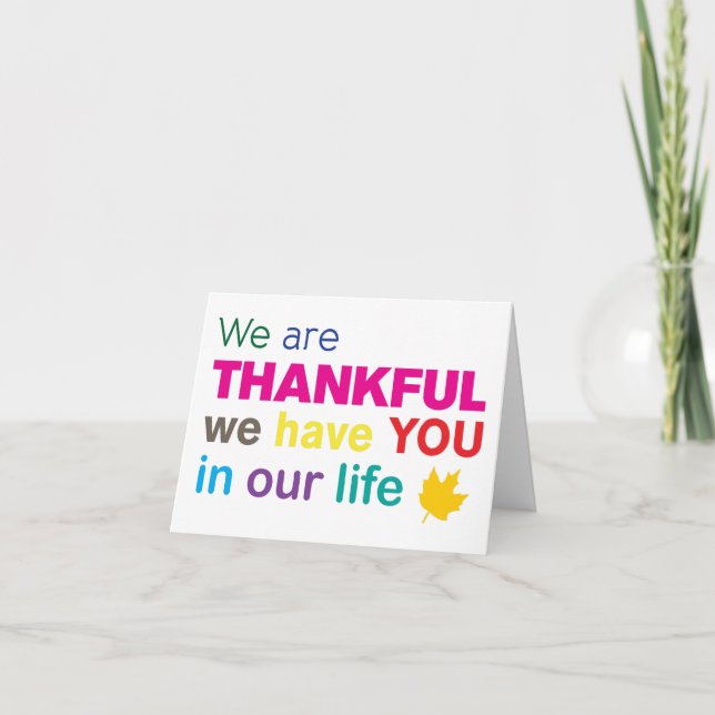 We Are Thankful - Thanksgiving Greetings Holiday Card (Front)