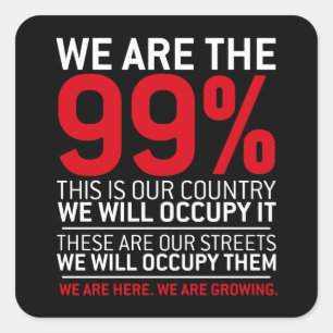 We are the 99% - 99 percent occupy wall street square sticker