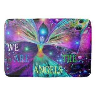 WE ARE THE ANGELS  SHOWER CURTAIN BATH MAT