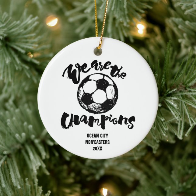We Are The Champions Personalised Kids Soccer Ceramic Tree Decoration (Tree)