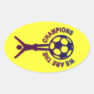WE ARE THE CHAMPIONS - women soccer Oval Sticker