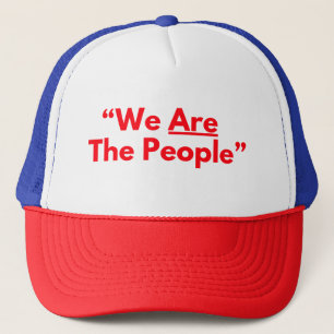 We Are The People Red Text Taxi Driver Trucker Hat
