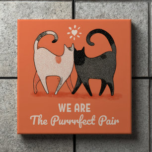 We Are The Perfect Pair Funny Cats Valentine's Tile