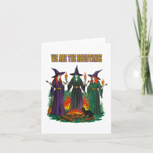 We Are The Resistance Feminist Witches Sticker Card