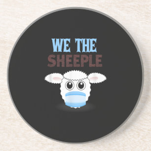 We are The sheeple funny sheep with face mask Coaster