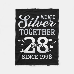 We Are Together 28 Years Couple Anniversary Since Fleece Blanket