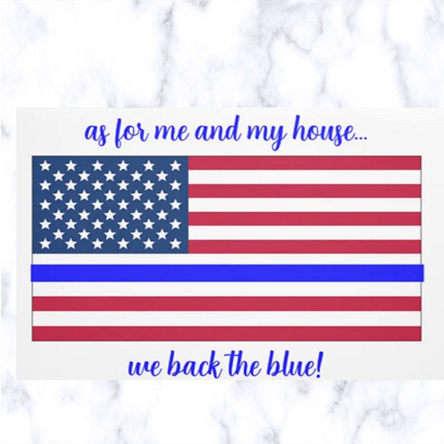 We Back The Blue Police Law Enforcement Doormat (Creator Uploaded)