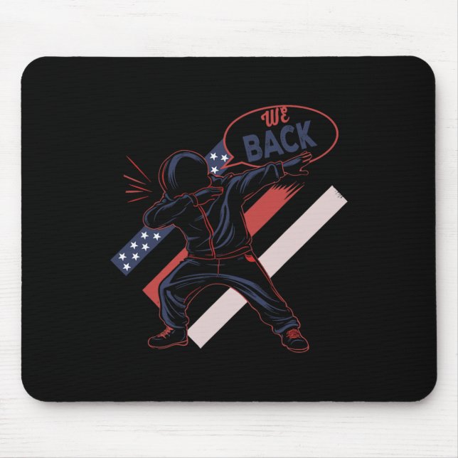 We Back To School American Flag Dabbing Boy  Mouse Pad (Front)