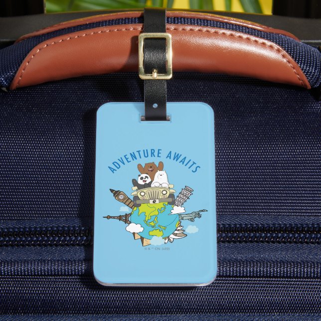 We Bare Bears - Adventure Awaits Luggage Tag (Front Insitu 2)