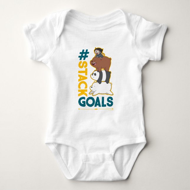 We Bare Bears and Chloe - #StackGoals Baby Bodysuit (Front)