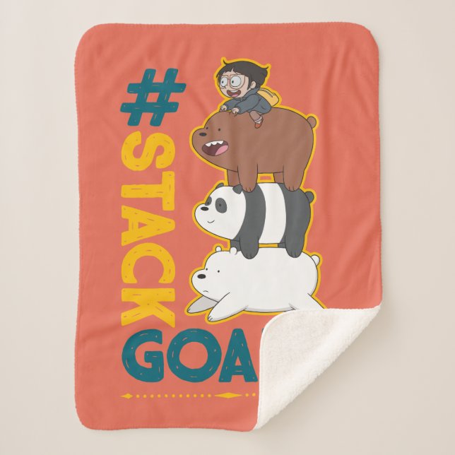 We Bare Bears and Chloe - #StackGoals Sherpa Blanket (Front)