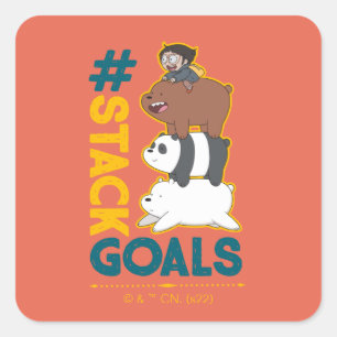We Bare Bears and Chloe - #StackGoals Square Sticker