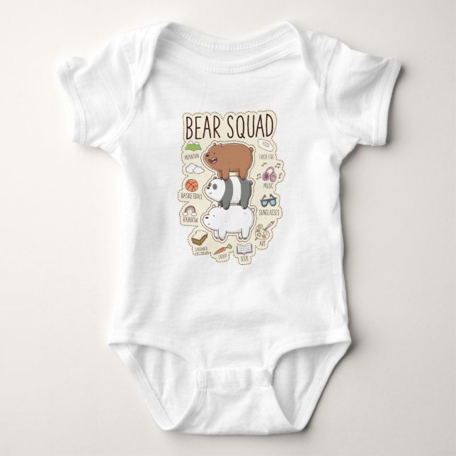 We Bare Bears - Bear Squad Journal Graphic Baby Bodysuit (Front)