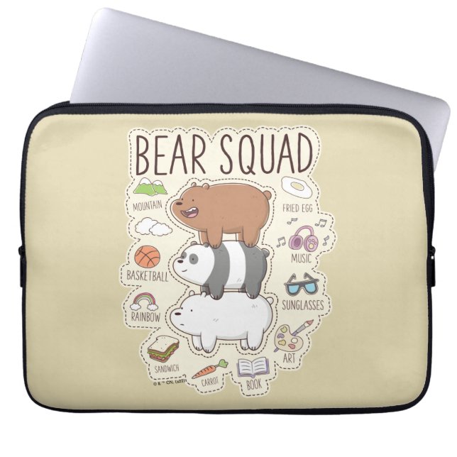 We Bare Bears - Bear Squad Journal Graphic Laptop Sleeve (Front)