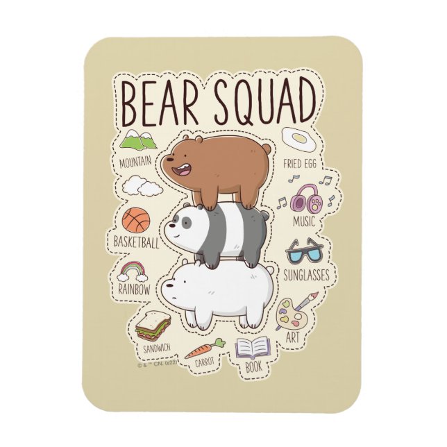 We Bare Bears - Bear Squad Journal Graphic Magnet (Vertical)