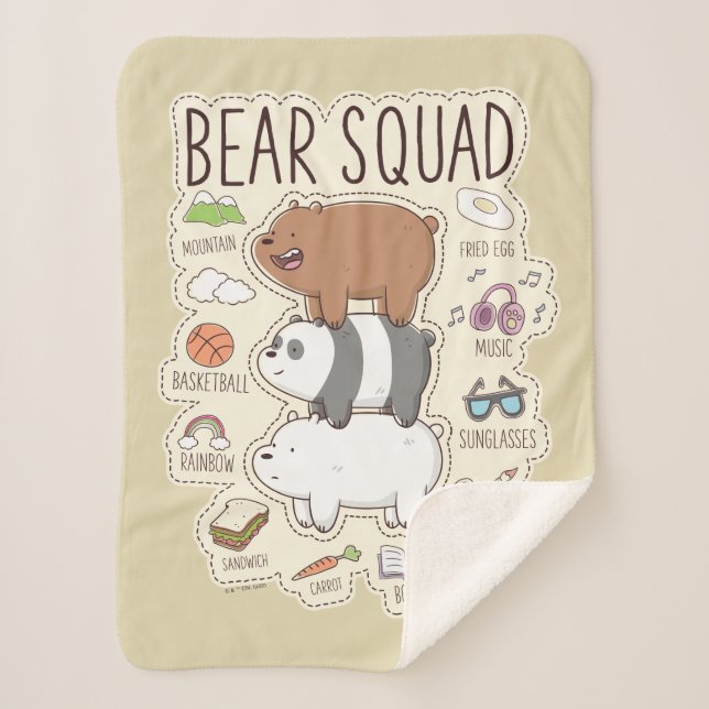 We Bare Bears - Bear Squad Journal Graphic Sherpa Blanket (Front)
