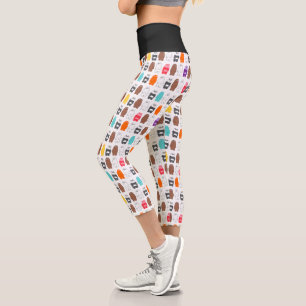 We Bare Bears Colourful Bear Pattern Capri Leggings