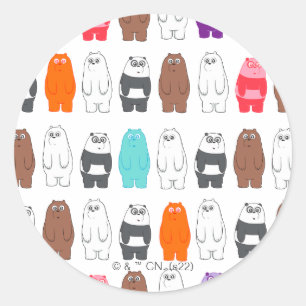 We Bare Bears Colourful Bear Pattern Classic Round Sticker
