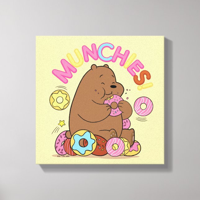 We Bare Bears - Grizz Doughnut Munchies! Canvas Print (Front)