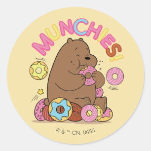 We Bare Bears - Grizz Doughnut Munchies! Classic Round Sticker
