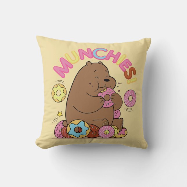 We Bare Bears - Grizz Doughnut Munchies! Cushion (Front)