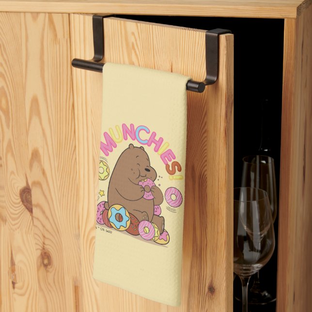 We Bare Bears - Grizz Doughnut Munchies! Tea Towel (Thirds Fold)