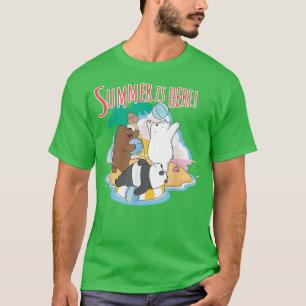 We Bare Bears Grizz Panda Ice Bear Summer is Here  T-Shirt