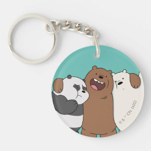 We Bare Bears Group Hug Key Ring