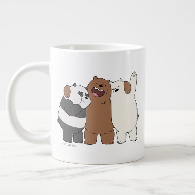We Bare Bears Group Hug Large Coffee Mug (Left)